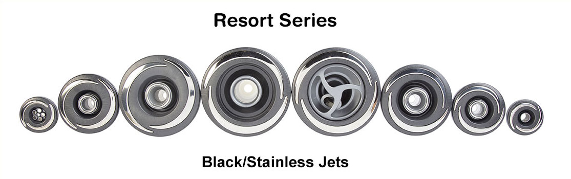 Black Stainless Tub Spa Jets